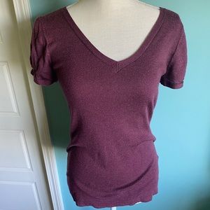 Maroon Blouse with Puff Sleeves